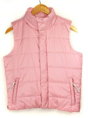 Ralph Lauren Hidden Hood Preppy Quilted Puffer Vest Pink Zip Up Size S